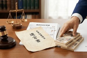遺言執行の解決事例：遺言執行者による不当な遺産控除を追及し和解（遺言書・和解のイメージ）