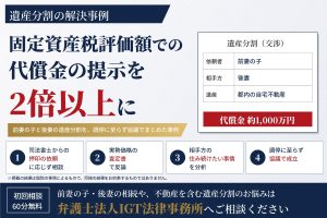 遺産分割の解決事例：固定資産税評価額での代償金の提示を2倍以上の約1,000万円に
