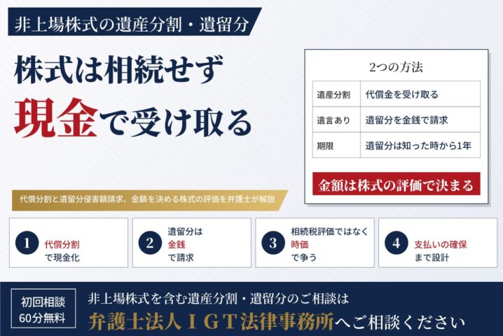 非上場株式は相続せず現金で受け取る──代償分割と遺留分侵害額請求、金額を決める株式の評価